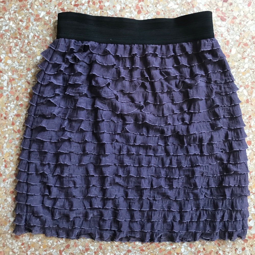 UO Kimchi Blue Purple Ruffled Mini Skirt